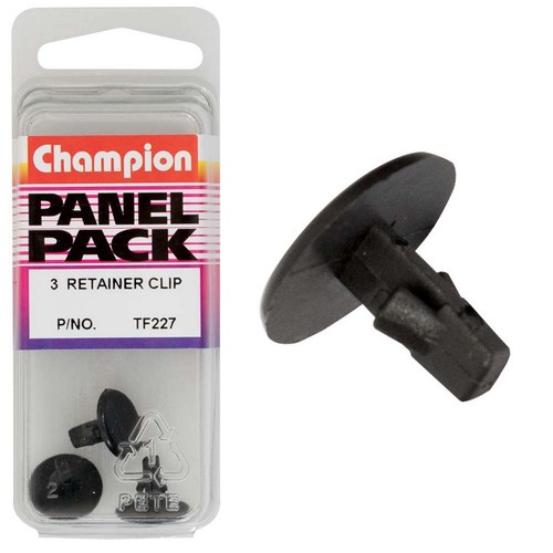 Champion Black Retainer Clip – 10mm Length, 6.5mm Stem, 14mm Head