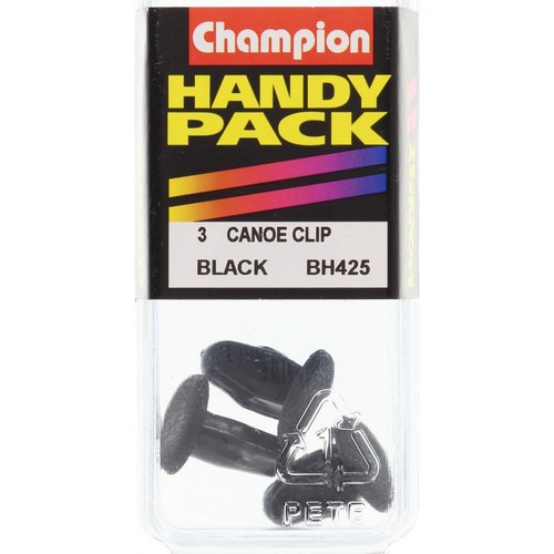 Champion Canoe Clip Black Len:16mm Hole:8.2 8.4mm Head:14mm - BH425