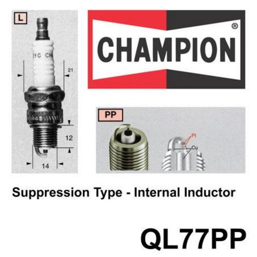 Champion Marine / Motorcycle Spark Plug - QL77PP Ignition Service Auto Part
