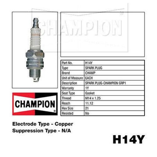 Champion Industrial Spark Plug - H14Y Ignition Service Auto Part