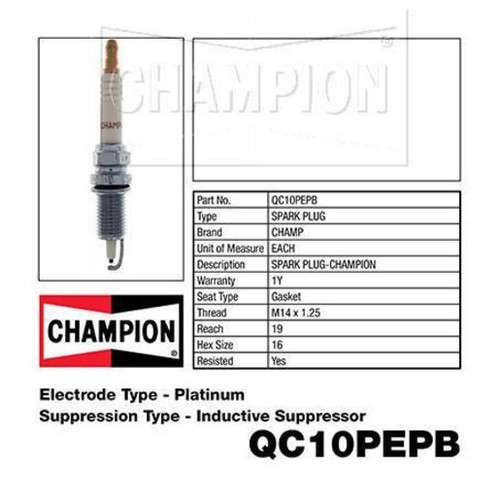 Champion Marine / Motorcycle Spark Plug - QC10PEPB Ignition Service Auto Part
