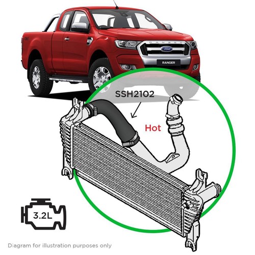 Saas Silicone Intercooler Hose Ford Ranger Px Maz BT50 - SSH2102 Auto Part