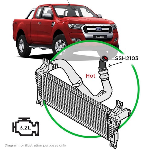 Saas Silicone Intercooler Hose Ford Ranger Px Maz BT50 - SSH2103 Auto Part