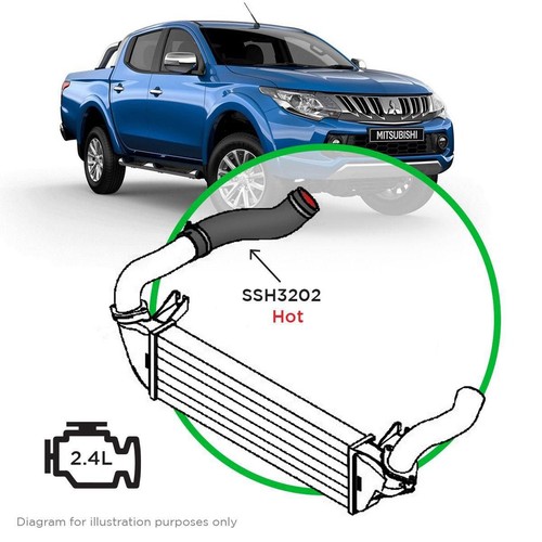 Saas Silicone intercooler pipe RH Hot Triton 2.4L MQ 15 On - SSH3202 Auto Part