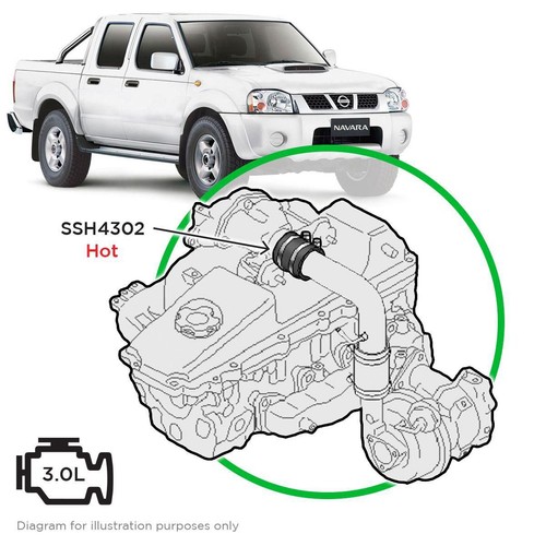 Saas Silicone Induction Hose - SSH4302 Replacement Hose Auto Part