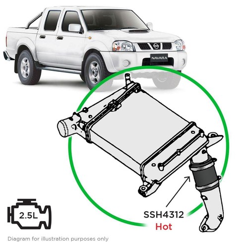 Saas Silicone intercooler pipe Navara D22 YD25 Hot Side 07-15 - SSH4312