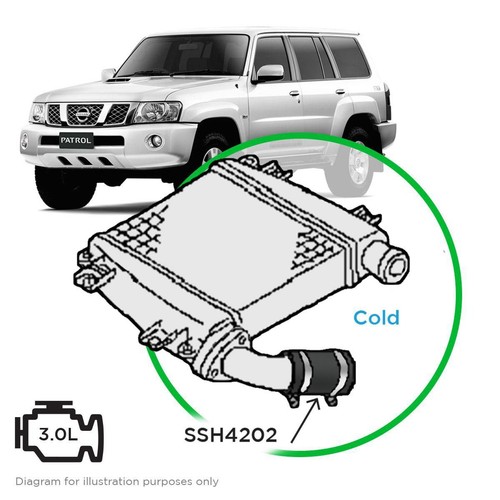 Saas Silicone intercooler pipe Patrol ZD30 Cold Side 00-07 - SSH4202