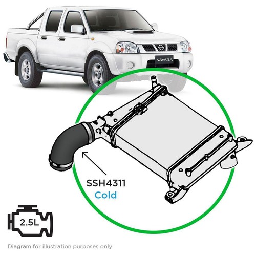 Saas Silicone intercooler pipe Navara D22 YD25 Cold Side 07-15 - SSH4311
