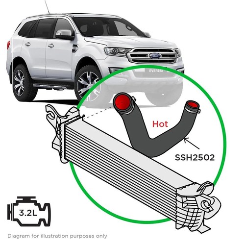 Saas Silicone Intercooler Hose - SSH2502 Replacement Hose Auto Part