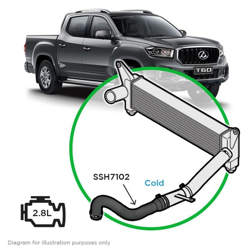 Saas Silicone intercooler pipe LDV T60 17-21 COLD SIDE - SSH7102