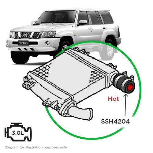 Saas Silicone intercooler pipe Patrol ZD30 Hot Side 00-07 - SSH4204