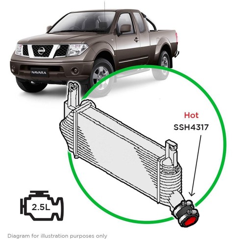 Saas Silicone intercooler pipe Navara D40 YD25 Hot Side 10-15 - SSH4317