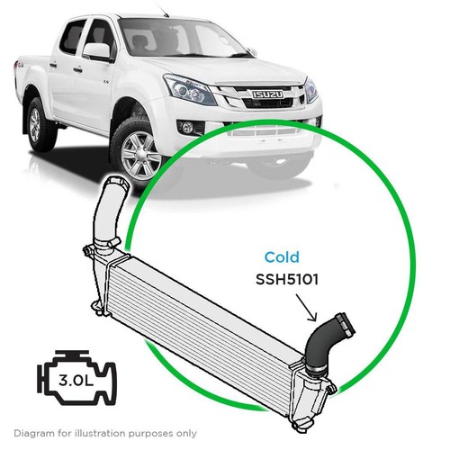 Saas Silicone intercooler pipe Dmax MUX Cold Side 12-20 - SSH5101