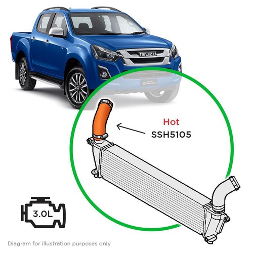 Saas Silicone intercooler pipe Dmax MUX Hot Side 16-20 - SSH5105