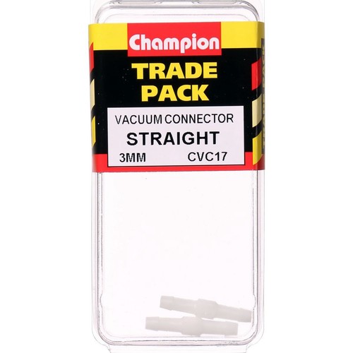 Champion Straight Hose Connector – 3mm - CVC17 Car Wiring Adapter Auto Part