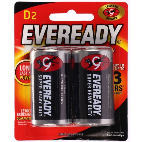 Eveready D Cell Battery Super Heavy Duty 2Pk - E301338400 Auto Part