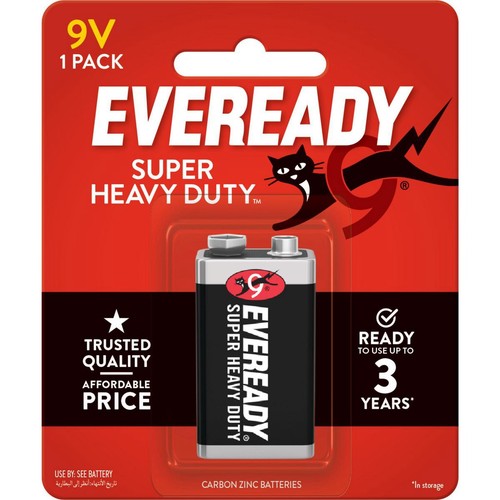 Eveready 9V Battery Super Heavy Duty 1Pk - E000032900 Auto Part