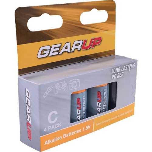 GearUp C Cell Battery Alkaline 4pk - GUC-4 Auto Part