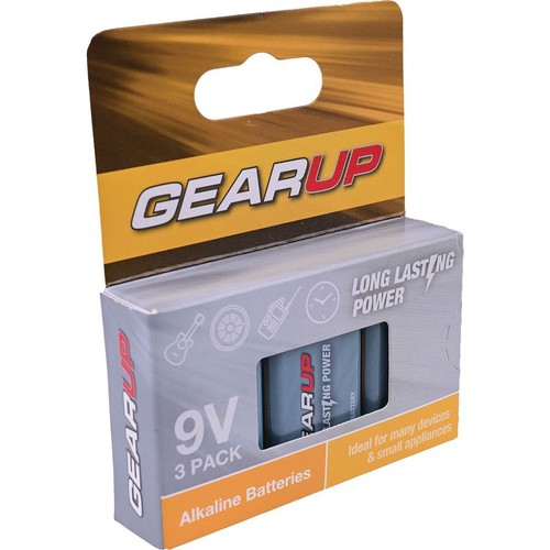 GearUp 9v Battery Alkaline 3pk - GU9V-3 Auto Part