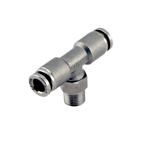 Turbosmart 1/8In Npt Tee Pushloc Fitting - Ss - 1/4In - TS-0550-3055