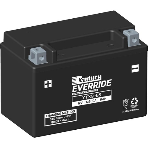 Century EverRide Powersport & Motorbike Battery 125CCA - YTX9-BS Auto Part