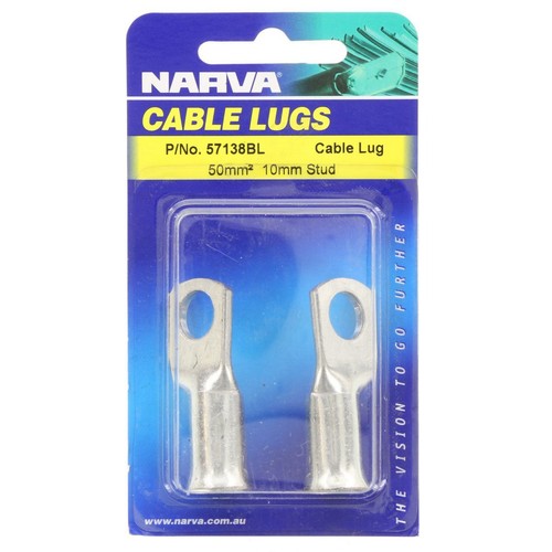 Narva Cable Lug 50mm2 10mm Stud Flared End - 57138BL Car Wiring Adapter
