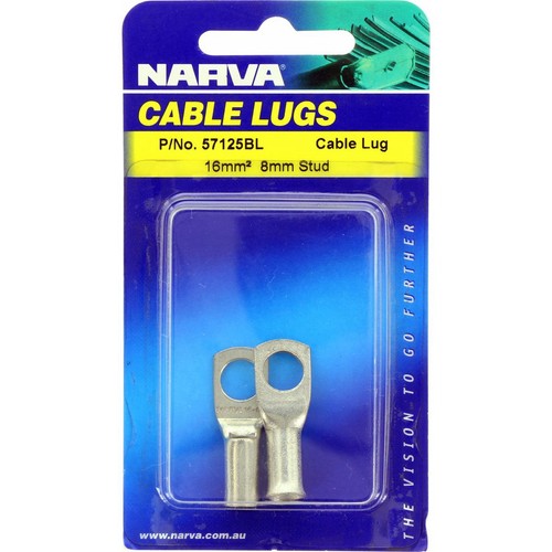 Narva Cable Lug 16mm2 8mm Stud Flared End - 57125BL Car Wiring Adapter Auto Part