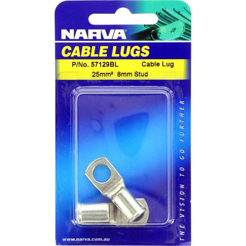 Narva Cable Lug 25mm2 8mm Stud Flared End - 57129BL Car Wiring Adapter Auto Part
