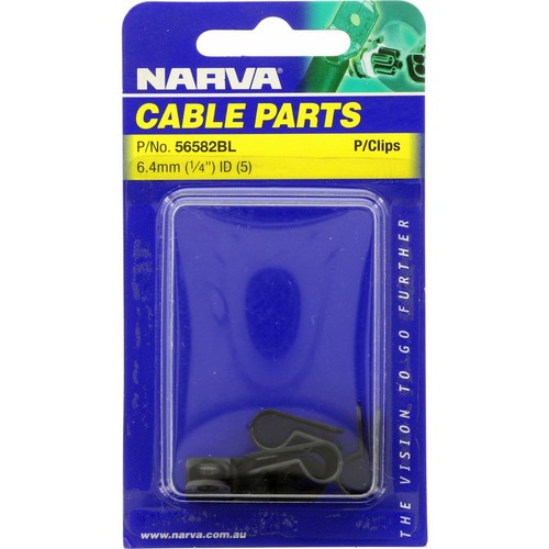 Narva P Clip 6.4mm ID Plastic 5Pc - 56582BL Car Wiring Adapter Auto Part