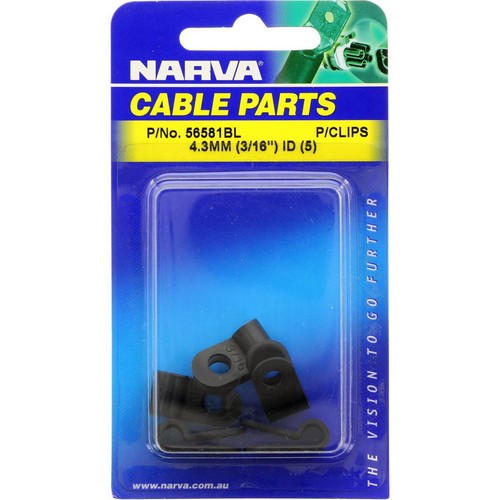Narva P Clip 4.3mm ID Plastic 5Pc - 56581BL Car Wiring Adapter Auto Part