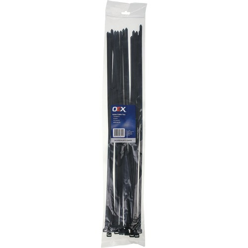 OEX Black Nylon Cable Ties - 7.6mm x 530mm - Pack of 25 - ACX1444-25 Car Wiring