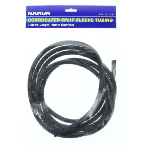 Narva Convoluted Split Tubing ID: 10mm Length 3m - 56710-3 Car Wiring Adapter