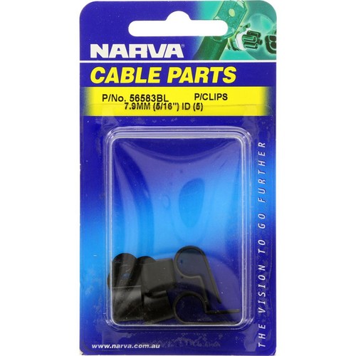 Narva P Clip 7.9mm ID Plastic 5Pc - 56583BL Car Wiring Adapter Auto Part