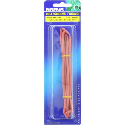 Narva Heat Shrink Standard Red ID: 3.2mm Length: 1.2m - 56632BL Car Wiring