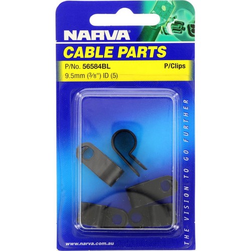 Narva P Clip 9.5mm Plastic 5Pce - 56584BL Car Wiring Adapter Auto Part