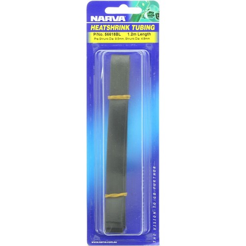 Narva Heat Shrink Standard Black ID: 9.5mm Length: 1.2m - 56618BL Car Wiring