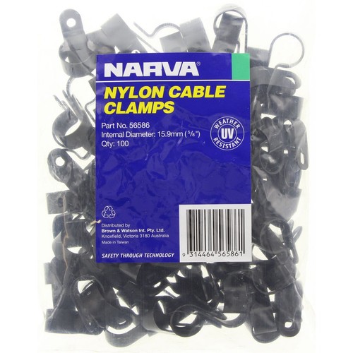 Narva P Clip 15.9mm Plastic 100Pce - 56586 Car Wiring Adapter Auto Part