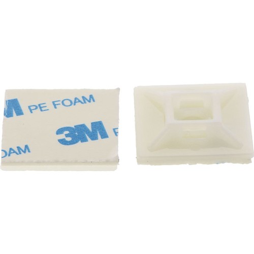 OEX White Cable Tie Mounts 28x28mm - 100 Pc Car Wiring Adapter