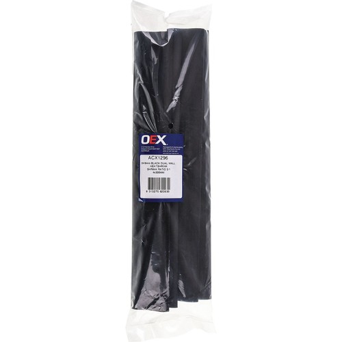 OEX Heat Shrink Dual Wall Black ID: 24mm Length: 300mm - 4 Pc - ACX1296 Adapter