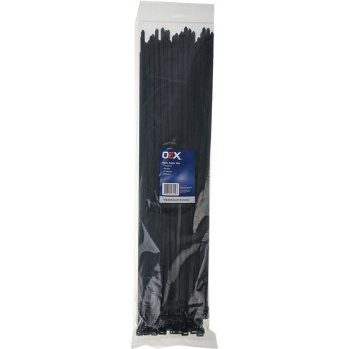 OEX Black Nylon Cable Ties - 7.6mm x 530mm - 100 Pc - ACX1444 Car Wiring Adapter