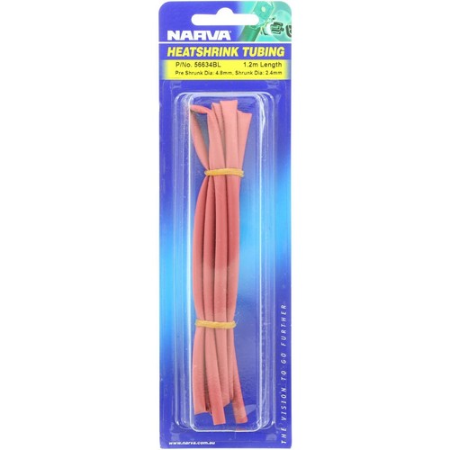 Narva Heat Shrink Standard Red ID: 4.8mm Length: 1.2m - 56634BL Car Wiring