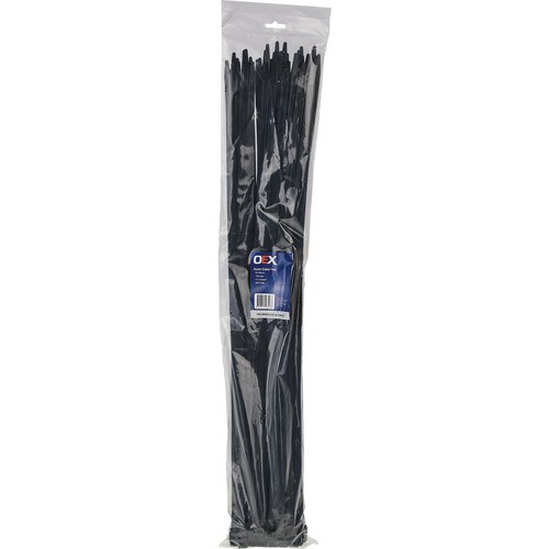 OEX Black Nylon Cable Ties - 9mm x 709mm - 100 Pc - ACX1445 Car Wiring Adapter