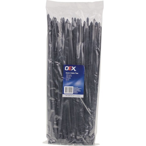 OEX Black Nylon Cable Ties - 7.6mm x 370mm - 100 Pc - ACX1321 Car Wiring Adapter