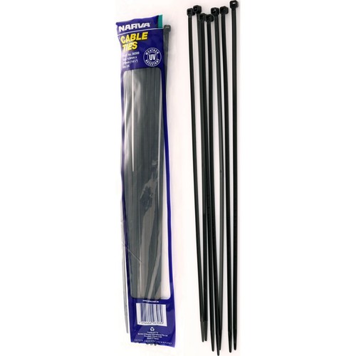 Narva Nylon Cable Ties 4.8mm x 370mm 25 Pc - 56308 Car Wiring Adapter Auto Part