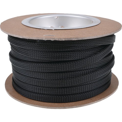 Techflex Flexible Braided Sleeving 6.4mm Clean Cut 30m - CCP0.25BK Car Wiring
