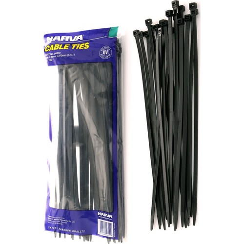 Narva Nylon Cable Ties 7.6mm x 370mm 100 Pc - 56410 Car Wiring Adapter Auto Part