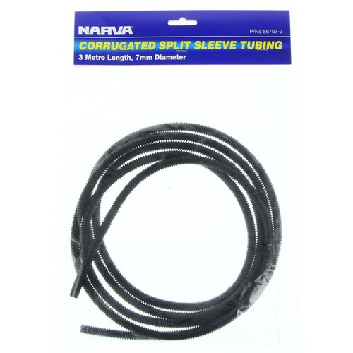 Narva Convoluted Split Tubing ID: 7mm Length 3m - 56707-3 Car Wiring Adapter