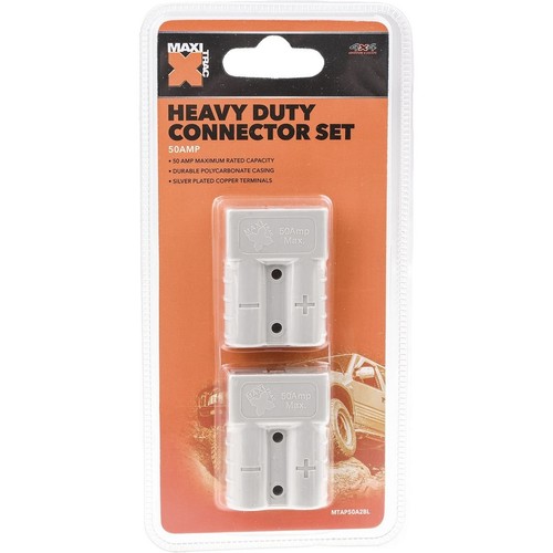 MaxiTrac Heavy Duty 50A Connector Grey (2pk) - MTAP50A2BL Car Wiring Adapter