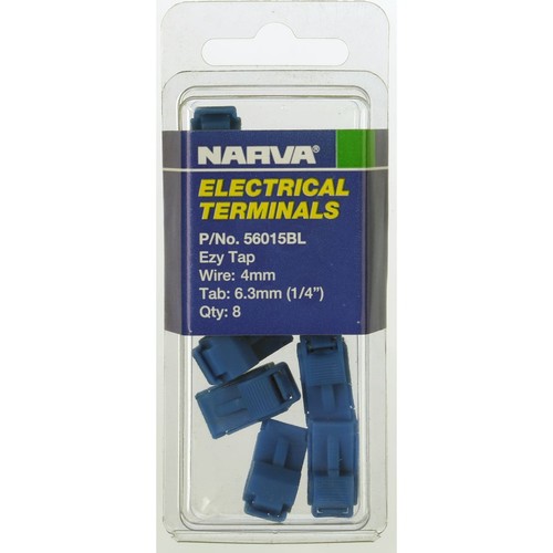 Narva Crimp Terminal Ezy - Tap Blue Insulated 8 Pce - 56015BL Car Wiring Adapter