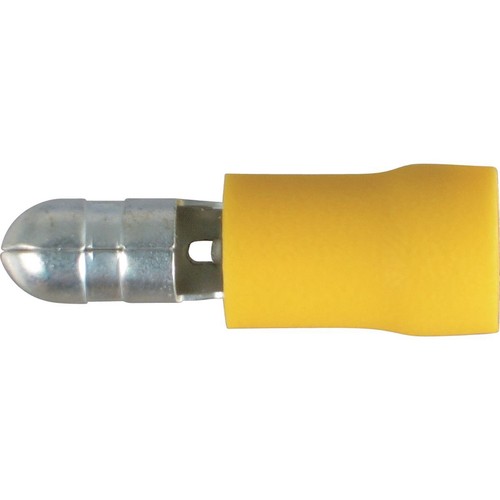OEX Crimp Terminal Male Bullet Yellow Terminal Size 5mm Vinyl 8 Pce - ACX3031BL